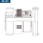 Esquema sección de un freno hidráulico multidisco directo IBL-SC montado