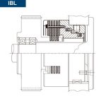 Esquema de sección del montaje del Vista Montaje Freno Hidráulico Multidisco Directo IBL